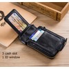 BULLCAPTAIN Men Zipper Around Wallet Genuine Leather RFID Blocking Bifold