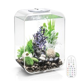 biOrb LIFE 15 Acrylic 4-gallon Aquarium with Multi-Color Remote-Controlled LED Lights Modern Compact Tank for Tabletop or Desktop Display, Transparent