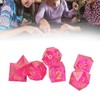 7PCS Polyhedral Dice Clear Numbers Pointed Edges Resin Dice Set