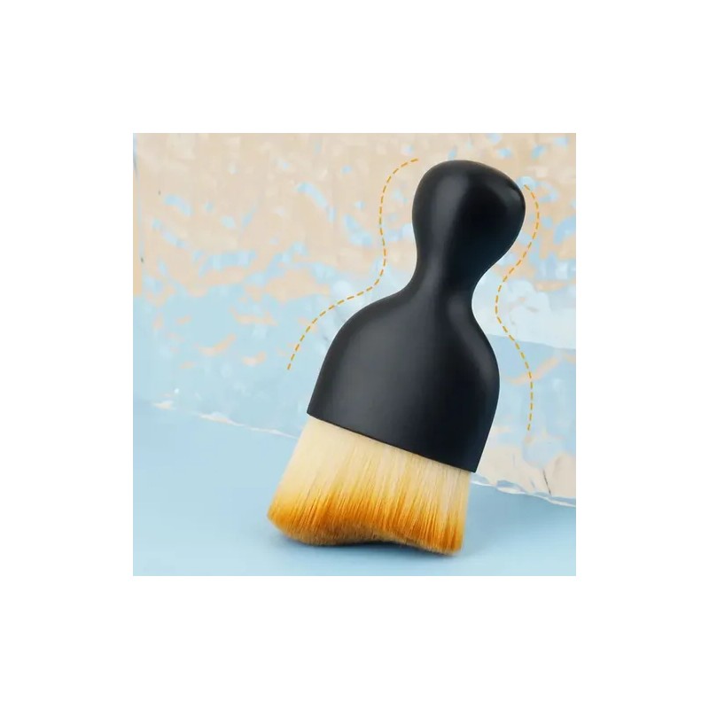 Brocha Curva Cuidado Facial Cerdas Suaves Maquillaje Base F