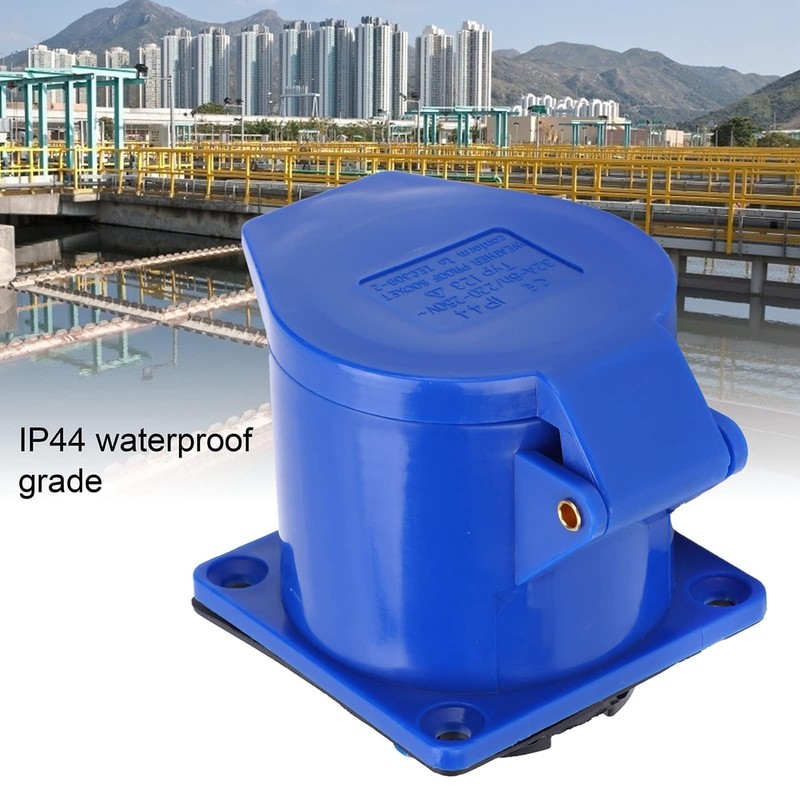 Surface-Mounted Socket, 3-Pin Industrial Socket, 32 A, 220-250 V Single-Phase