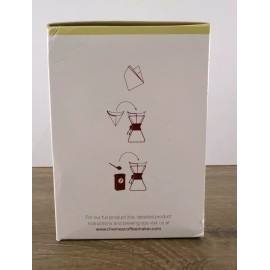 Chemex FSU-100 Natural Coffee Filters 8 Cup New Box of 100 S2