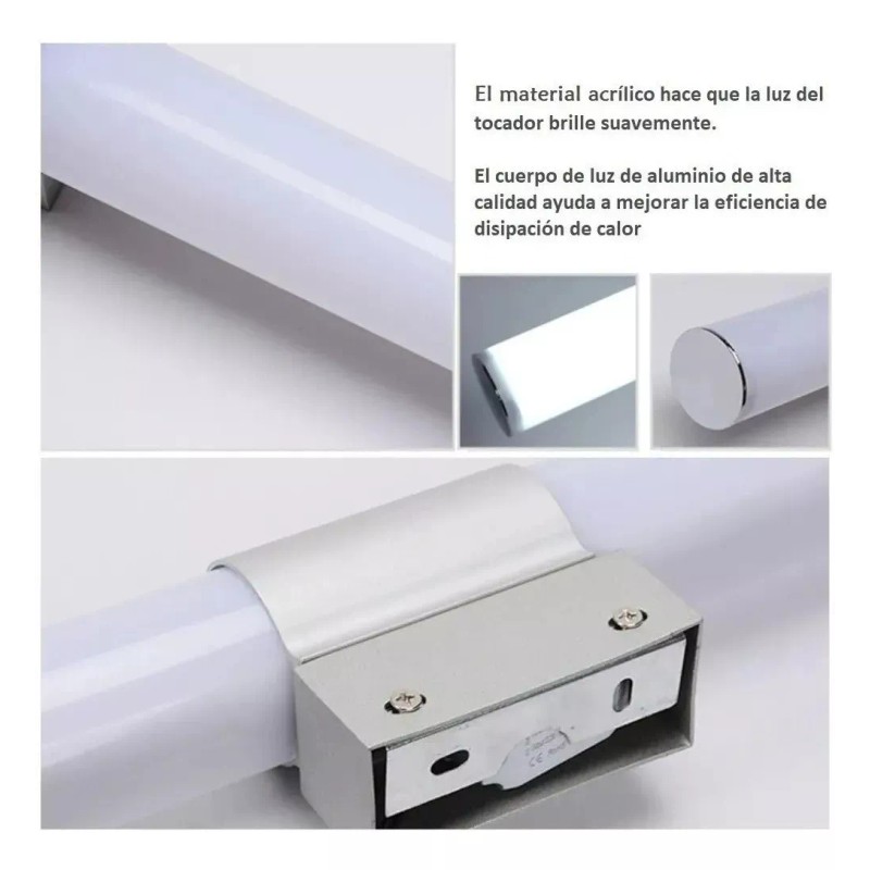 AutoWT Lampara Pared Led Para Espejo De Baño Moderna 25cm
