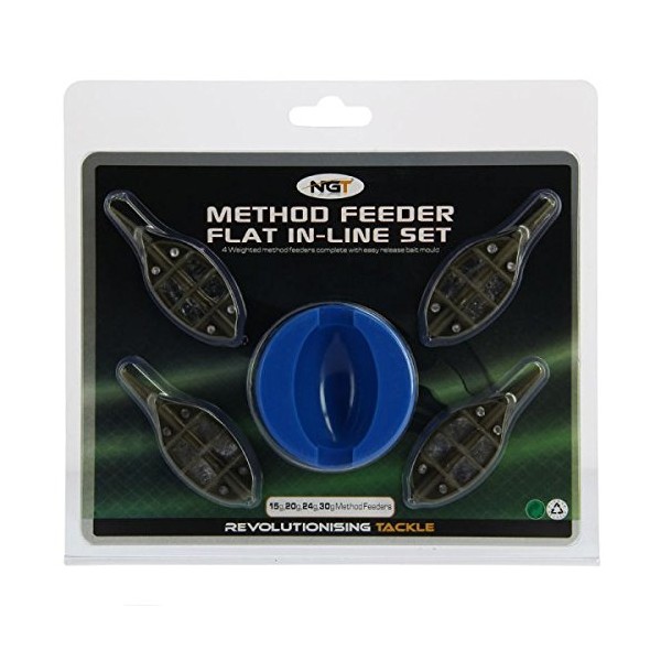NGT 4 Plus 1 In-Line Method Feeder Set - Green, One Size