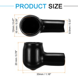 MECCANIXITY Battery Terminal Cover, 10 Pcs Battery Terminal Protector Truck Battery Terminal Cover with Washers Black Red L6-10-31mm for Car Accessories Truck Marine Boat