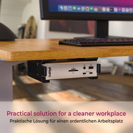 Mobilefox Under-desk docking station wall holder suitable for CalDigit TS4 Thunderbolt Dock