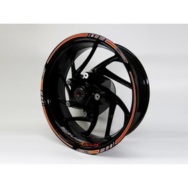Felgenrand Aufkleber Set 19-21 and 17-19 Inch Rims Motorcycle Racing Orange Silver Touring X710027