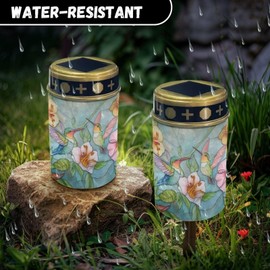 Fuojuvelie Cemetery Solar Lights for Grave Hummingbird Grave Decorations for Cemetery Waterproof Dusk to Dawn Sensor Grave Lamp Bereavement Gifts