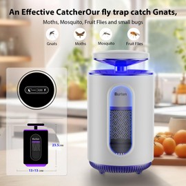 Fruit Fly Traps for Indoors Home: Bug Zapper Indoor 2 in 1 Attracts and Zaps Mosquitos, Gnats, Moths, Fruit Flies, Insect Fly Trap Adjustable Sleep and Zapper Blue Light Mosquito Zapper White