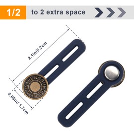 6 PCS Pants Extender Button, Luxiv Waistband Extender Buttons for Men and Women, Jeans Waist Expander Metal Buckle No Sew Buckle for Expander Jeans Pants Collar (2in)
