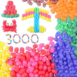 Junkin 3000 Pcs Magic Foam for Crafts Bulk Puffs Corn Craft Kit for Preschool DIY Kindergarten School Stem Building Model Toys Stimulates Creativity Supplies Back to School Crafts