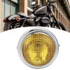 7in 55W Motorcycle Grill Headlight Vintage Style High/Low Beam Halogen