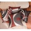 EZVING Burgundy Set of 4 Throw Pillow Covers Modern Abstract
