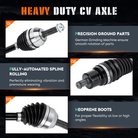 Youxmoto Front Heavy Duty CV Axles, for Polaris Ranger 500 2008-2022; Ranger 570 2015-2021; for Ranger EV/ETX 2015-2022, 5140 Bold Chrome Steel Drive Half Shaft, Front Left/Right, For 1333238