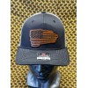 Richardson Made in USA Leather Patch Trucker Hat-American Flag XL