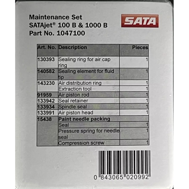 SATA 1173260 11 Piece Repair Kit, 1000B, 100B, Spray Guns