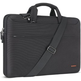 DOMISO 17 inch Laptop Bag Messenger Bag for Men Laptop Tote Bag for Women Business Office Work Briefcases Computer bag, Black