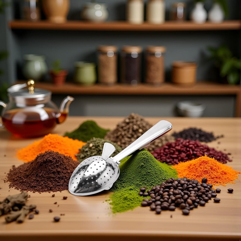 Silver Stainless Steel Tea Infuser Strainer Spoon Loose Leaf Filter