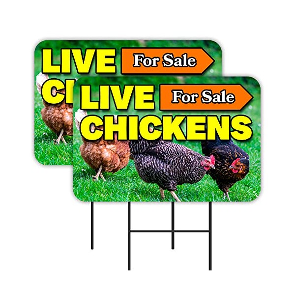 Vista Products Live Chickens For Sale 2 Pack Double-Sided Yard
