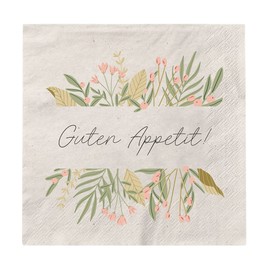 Graphic Workshop Napkins with Saying Large | Pack of 20 | 16.5 x 16.5 cm | Grey | guten appetit!