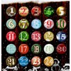 24 Advent Calendar Buttons: Colourful, Numbered Badges (Diameter 25 mm)