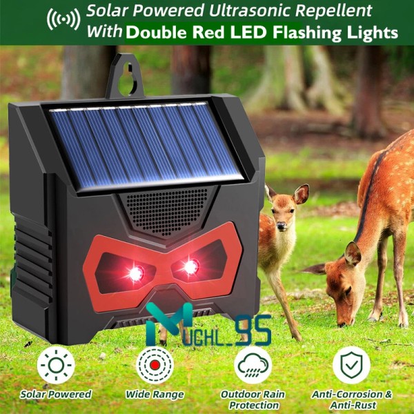 Unbranded Pest Repellent Control Solar Ultrasonic Sound Wild Animal Repeller