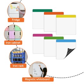 Reusable Magnetic Sticky Notes,12 Pack 4"x4" Dry Erase Magnets for Whiteboard, Fridge,Metal Locker, Tin Cabinet,Office Classroom Supplies