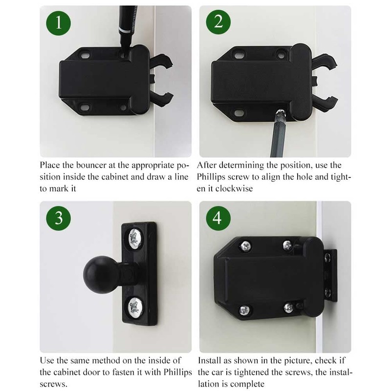LanYing Pack of 8 Door Latch with Touch Release Push