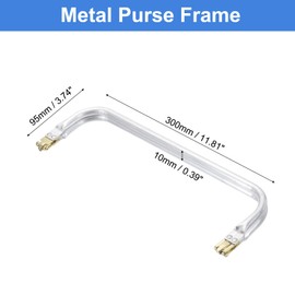 sourcing map Metal Purse Frame 12 in, 2 Pcs Rectangle Frame Kiss Lock, Bag Frame Hardware Replacements for DIY Purse Handle Bag Making, Clutch Coin Purse Frames