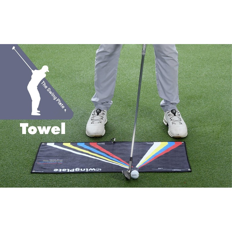 Swing Plate Unisex Left Hand Golf Towel, Black