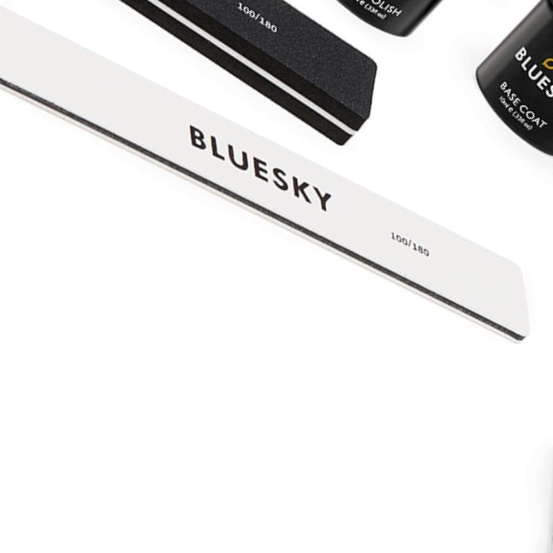 BLUESKY Nail File Square 100/180, Square Nail File, Double-Sided, Dual