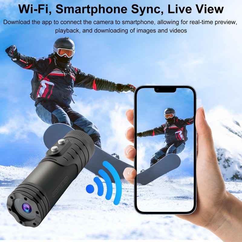 OBEST Motorcycle Recorder Outdoor Waterproof Riding with WiFi Anti-Shake Sports