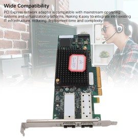 10GbE Dual Port SFP+ PCI Express Network Adapter for PC, Efficient Data Transfer, High Performance Computing with PCIe X8 Interface, Fiber Modules Support