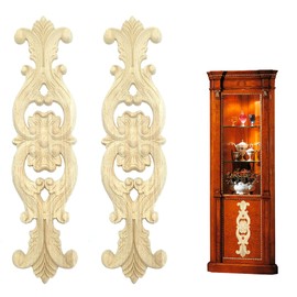 Hezhou Pack of 2 Wooden Ornaments for Furniture Ornaments for Furniture Wooden Ornaments Wooden Ornaments for Furniture Can be Attached to Walls, Doors, Cabinets, Windows, Mirrors and Fireplaces