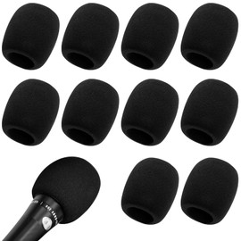 Pack of 10 Foam Microphone Covers, Handheld Microphone Wind Protection with Good Elasticity Contractility, Dustproof Microphone Wind Protection, Microphone Pop Filter for Speech, News Show, KTV,