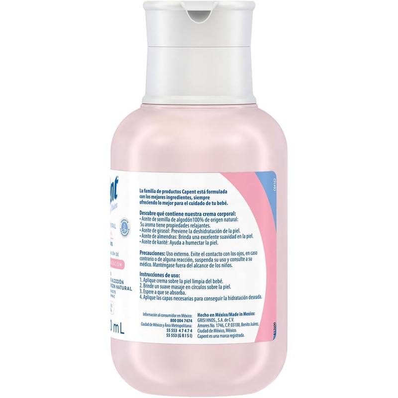 Capent Crema Corporal para Bebés y Niños | Hidratación y