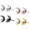 PIERCINGLINE Titanium Attachment with Push Pin Moon and Crystal without
