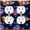 Double Duplex Outlet Cover Wall Plate - Solar System and