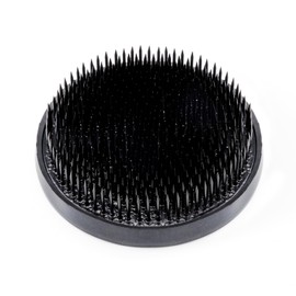 Wazakura Kenzan - 90mm (Medium), Round, Black, Stainless Steel, Non-Slip Rubber Foot, Made in Japan, For Ikebana Flower Arrangements and Decoration