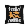Dino Nuggets Enthusiast Dinosaur Chicken Delight Dino Nugs Throw Pillow