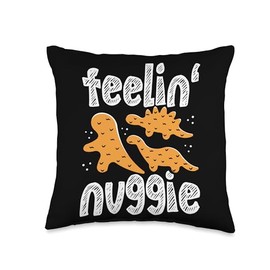 Dino Nuggets Enthusiast Dinosaur Chicken Delight Dino Nugs Throw Pillow