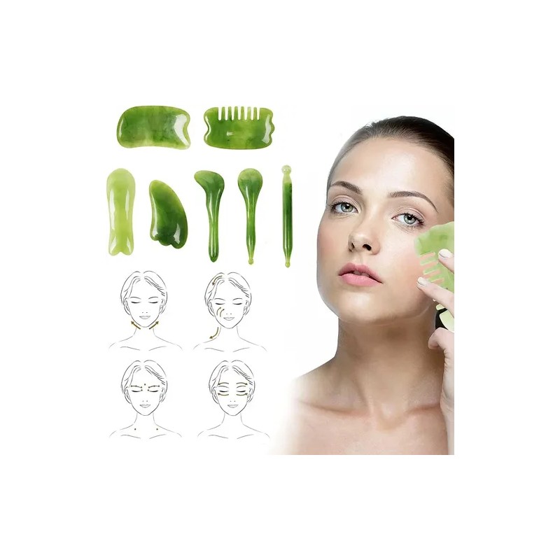 Set De 7 Piezas Gua Sha Para Masajear Relajar Facial