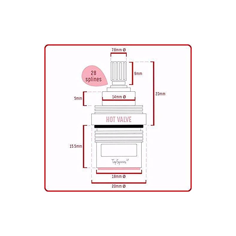 Rangemaster Quadrant Contemporary Kitchen Tap Replacement Valve Pair Cartridges Spares