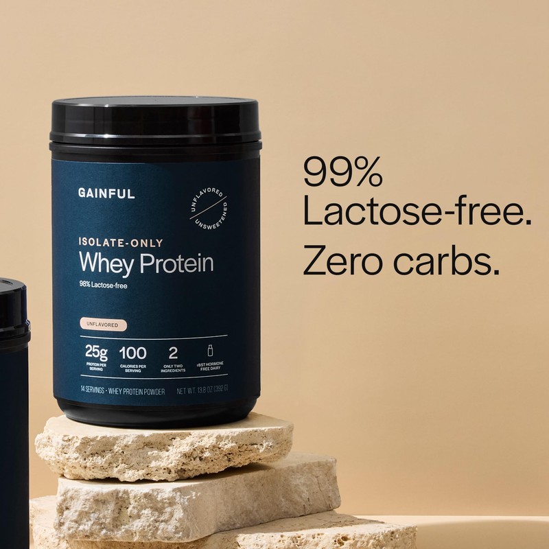 Gainful Whey Protein Isolate Powder, 25g Clean Protein per Serving,