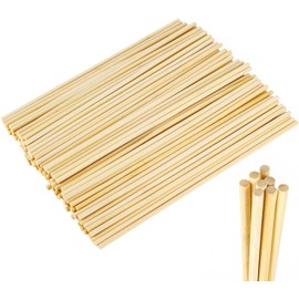 WORSETUY 120 PCS Wooden Dowel Rods, 6mm Diameter Round Bamboo Wood Dowel Rods Craft Sticks for DIY Craft Projects (300 mm Length)