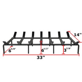 SteelFreak Heavy Duty Steel Fireplace Grate - Made in The USA (33 Inch)