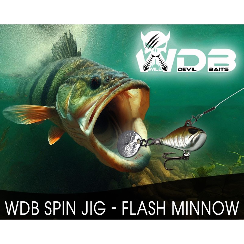 Wild Devil Baits Multi Tail Spin Jig Lead Head Spinner
