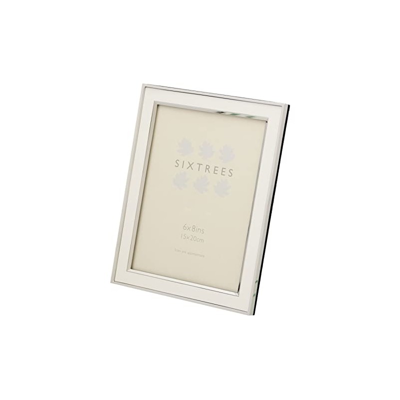 Sixtrees Abbey White 2-103-68 Polished Silver photo frame with lacquered
