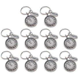 Volunteer Appreciation Gift Clock Keychain- Thanks For Giving Us Your Time (Set of 10)