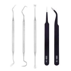 Set of 5 Weed Vinyl Tools Kit Craft Vinyl Tools Precision Tweezers Set Curved Hook Spatula Set for Carving Silhouettes Electronics Jewelry